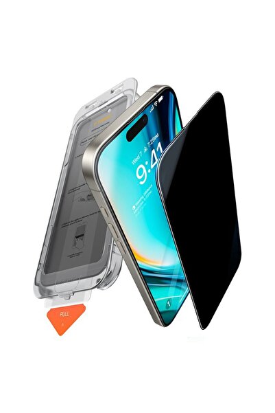 TORRAS Folie sticla iPhone 17 GlassGo Install Master Privacy, negru