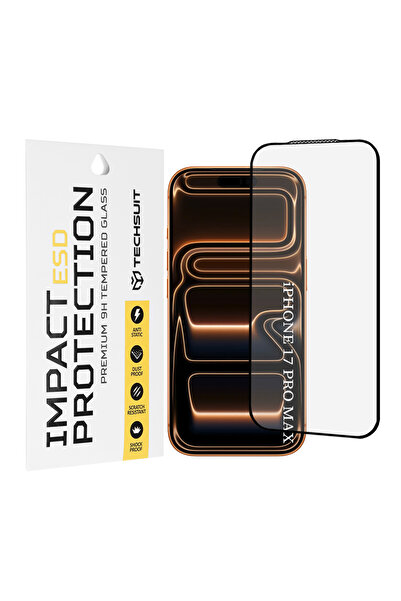 Techsuit iPhone 17 Pro Max ESD Glass Screen Protector, black