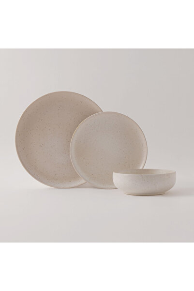 LA MESA طقم عشاء من الخزف الحجري مكون من 12 قطعة، لون كريمي
