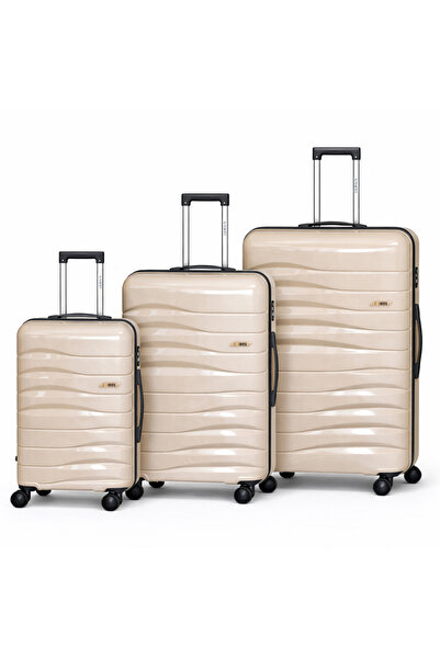 Kairos طقم حقائب سفر من 3 قطع، مصنوع من مادة البولي بروبيلين مع قفل TSA، مقاس...