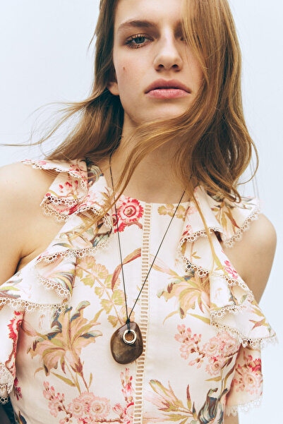 H&M Keten Karışımlı Kolsuz Üst