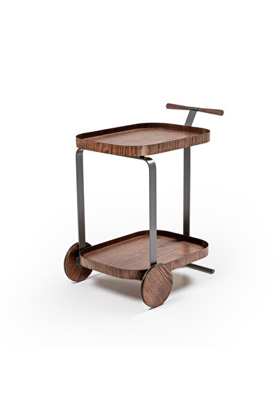 homez guto serving trolley, walnut 67*52*82 cm