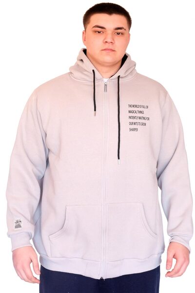 ModeXL Ανδρικό φούτερ Mode XL Plus Size με κουκούλα με φερμουάρ 3 κορδόνια BR...