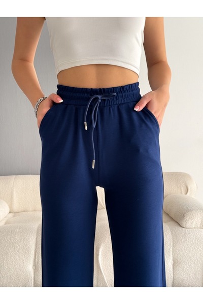 Winmoda34 Women's Trendy Baggy Leg Modal Fabric Sweatpants with Double Pocket...