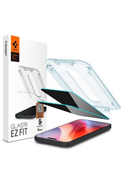 Spigen Folie iPhone 16 Pro Glas.tR EZ Fit, privacy (Pachet 2buc.)