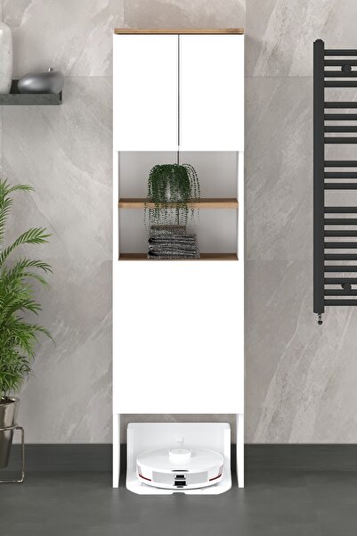 Fly Mobilya LİVA KİRLİ SEPETLİ BANYO DOLABI