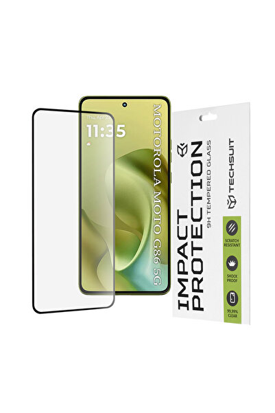 Techsuit Motorola Moto G86 111D Full Glue Full Cover Glass Film, black