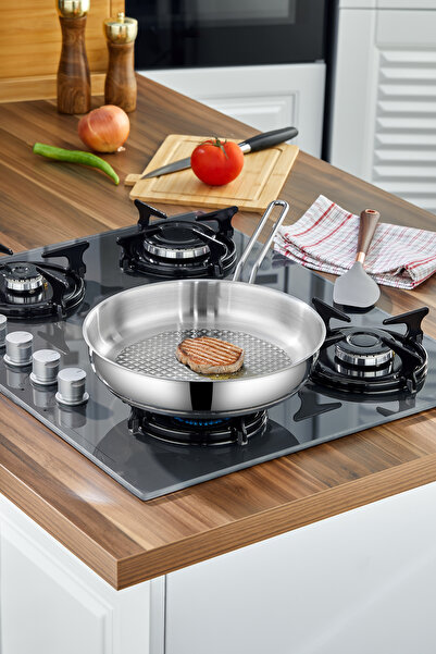 Cooker Lara 26 Cm Paslanmaz Çelik İndüksiyon Uyumlu Tava CKR3938