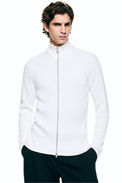 H&M Lastik Örgülü Hırka Slim Fit