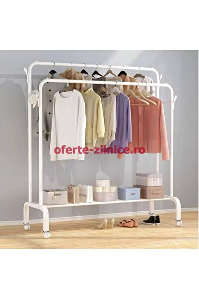 China Made Double Clothes Rack with Wheels