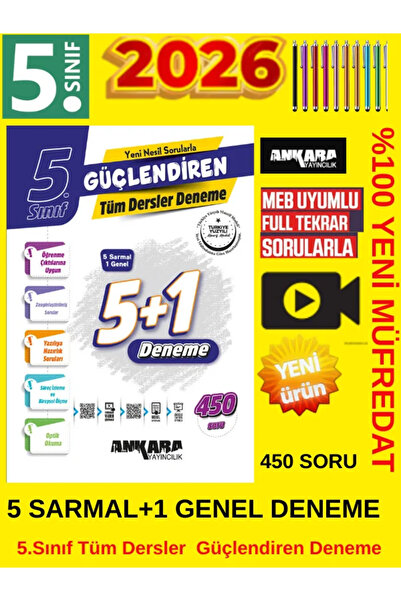 Ankara Yayıncılık 5. Sınıf Güçlendiren Tüm Dersler Deneme Sınavları 2025-2026...