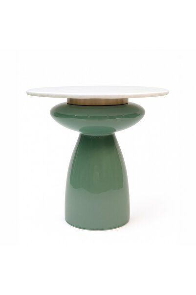 homez glass drink table 46*56cm, green