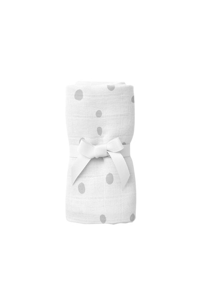 itsybitsy Bird of Life Gray Dots, Muslin Baby Blanket, 100X100 cm