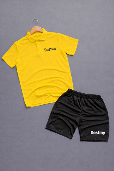 NOFLEN Polo Neck Destiny Printed 2-Piece Shorts Set