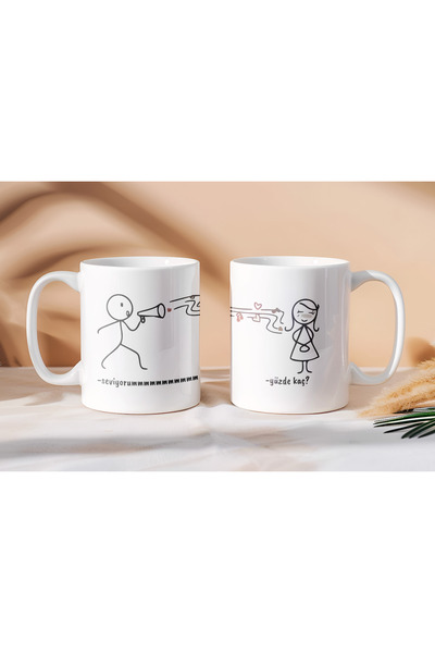 Beramussa Two Mugs – I Love You 100% Design Mugs – Valentine's Day Gift