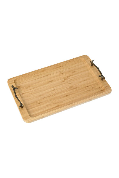 Dallaty صينية تقديم من الخيزران الطبيعي 40 × 25 × 4 سم