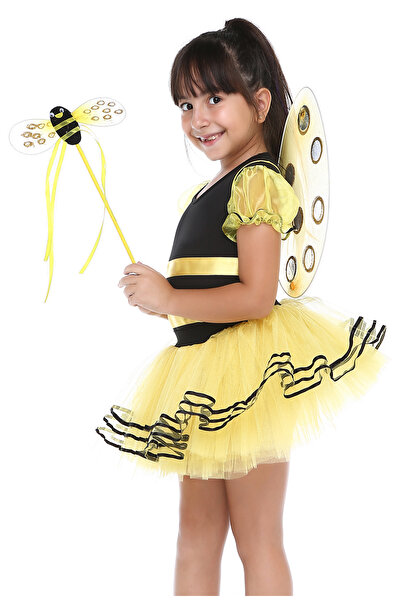 Tülü Akkoç زي أداء للفتيات مكون من 5 قطع مع تنورة توتو على شكل نحلة مايا