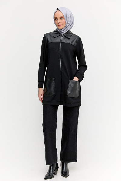 Setrms Suni Deri Garnili Örme Kap