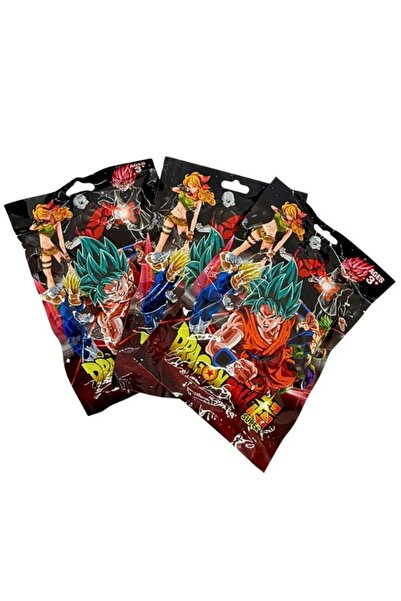 OEM Set 3 Plicuri Dragon Ball cu Figurină 10 cm și Cartonaș Colecționabil – A...
