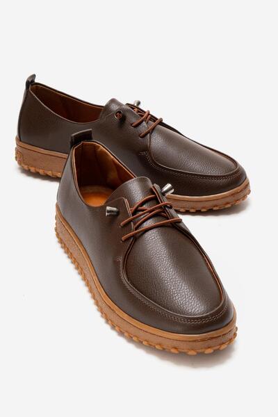 CCWAY AYAKKABI Women's Casual Shoes Brown Crepe