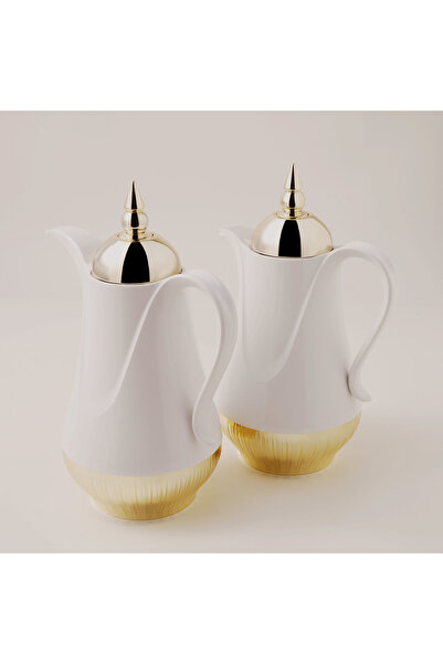 Dallaty 2pcs vacuum flask set 1L, white