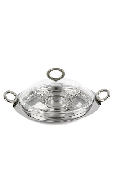 Mikasa Moor Renaissance Glass Compartmented Covered Breakfast Set 37X32X14Cm