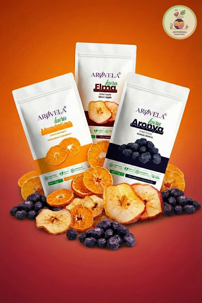 Arovela Arøvela C Vitamini Deposu 3'lü Kuru Meyve Cipsi - Mandalin, Elma, Aro...