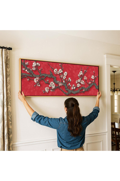 woodhomeworks Tek Parça Gerçek Ahşap Yatay Panorama Çerçeveli Tablo vintage k...