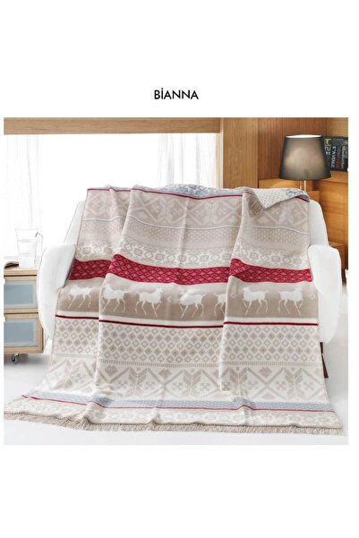 Bella Home Aksu Double-Sided Cotton Blanket - 180X220 cm - Breathable & Soft ...