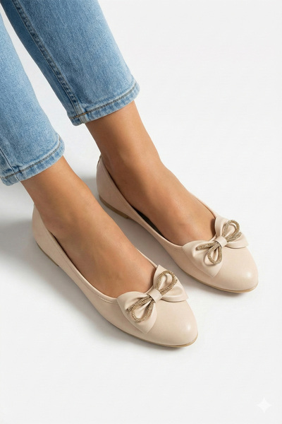 StWenn Дамски ортопедични балетни пантофки с панделки, лека подметка, стилни,...