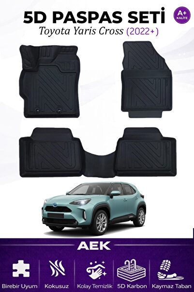 AEK Modern TOYOTA YARİSS CROSS ARACA ÖZEL HAVUZLU "KARBON" PASPAS TAKIMI