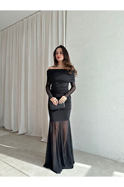 Mooi Butik Φόρεμα YUMİ 8700 - Μαύρο