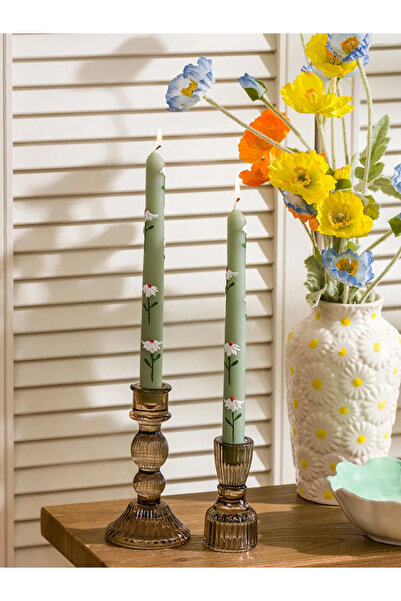 LC Waikiki LCW HOME Karışık Çiçek Baskılı Dekoratif Mum 2'li