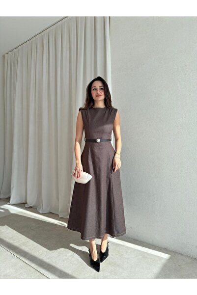 Mooi Butik فستان دنيم من أوديسا 1597 - بني غامق