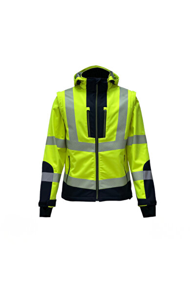 Vizwell Reflektörlü Rıpstop Softshell Kollar Çıkmalı Teknik Mont (VWJK521)