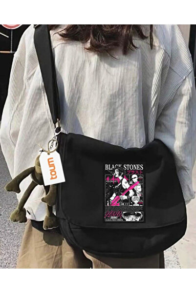 Toum Black Stones Printed Unisex Messenger Bag