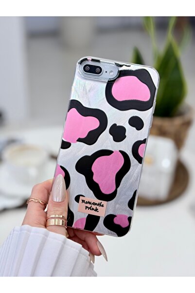 Go Aksesuar iPhone 7 Plus and 8 Plus Compatible Shine Pink Leopard Color Grad...