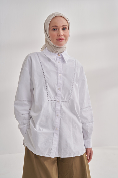 ARMANDA Italian Jacquard Hawk Eye Pattern Scarf - Stone