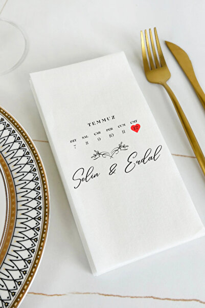 loyderlena 100 Adet Kişiye Özel İsim Baskılı Peçete Düğün Nişan Söz Peçetesi ...