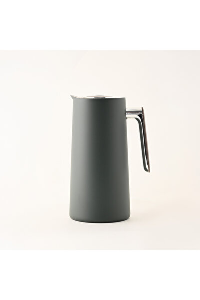 Dallaty قارورة مفرغة من الفولاذ الأخضر سعة 1 لتر بمقبض خشبي