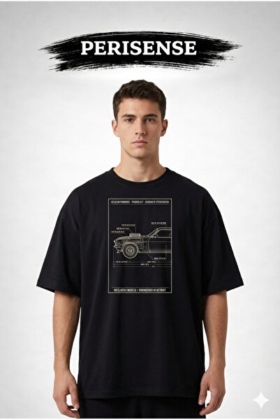 YRN COLLECTION Tricou unisex oversize din bumbac pieptănat premium, cu imprim...