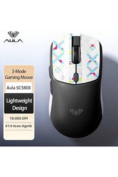 Yıldızan lv Aula SC580X Lightweight PAW3395 Sensor 10000 DPI 1000Hz Kablolu v...