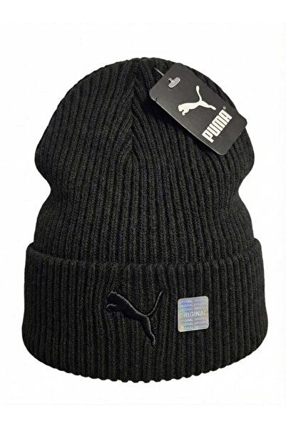 Puma Striped wool blend hat, Unisex, One Size, Black