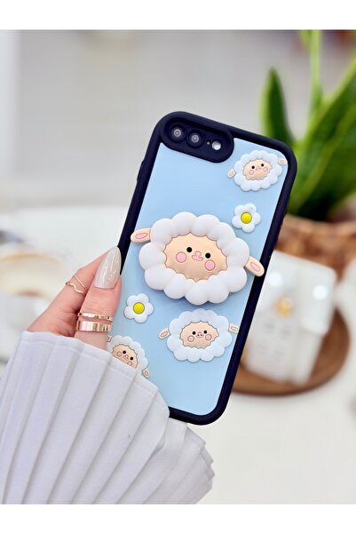Go Aksesuar Flexible Silicone Case with Pop Socket Lamb Toy Design Compatible...
