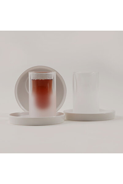 Dallaty 12pcs tea cup set with porcelain saucers, white