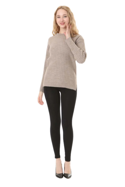 Elçelya Moda Women's Stretchy Knitwear Hair Knitted Mother Wool Sweater