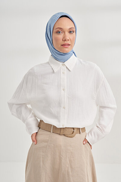 ARMANDA وشاح إيطالي بنمط شريط جاكار - أزرق داكن