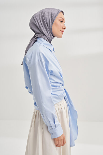 ARMANDA Italian Jacquard Striped Pattern Scarf - Smoked