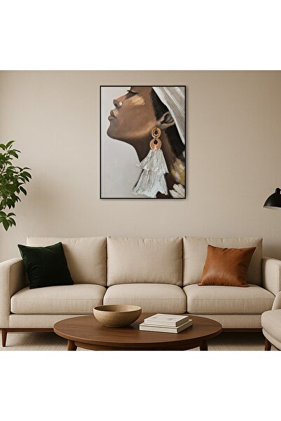 homez wall art framed lady canvas 90*120cm