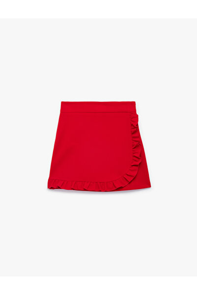 Koton Ruffle Detailed Double Breasted Mini Skirt